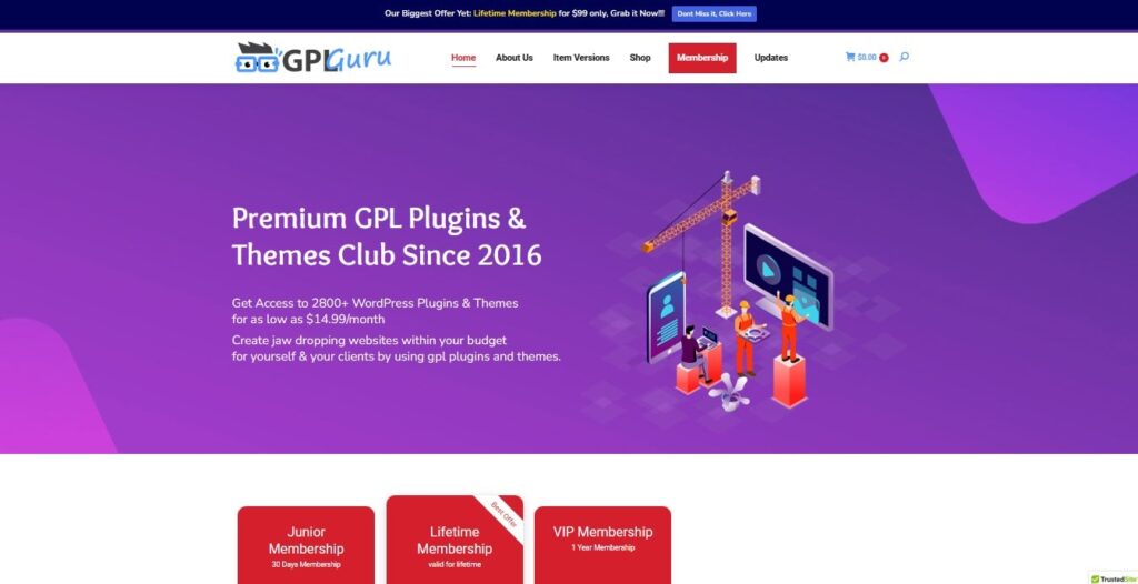GPL Guru Premium wordpress theme and plugins