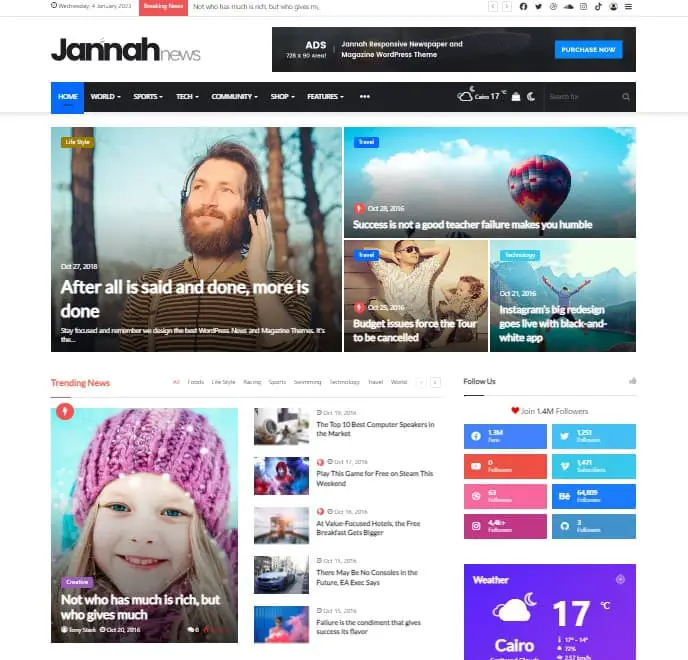 Jannah - Newspaper Magazine News BuddyPress AMP theme