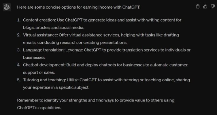Ways to make money from ChatGPT