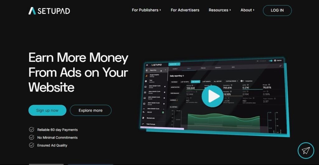 Setupad - Earn More Money From Ads on Your Website