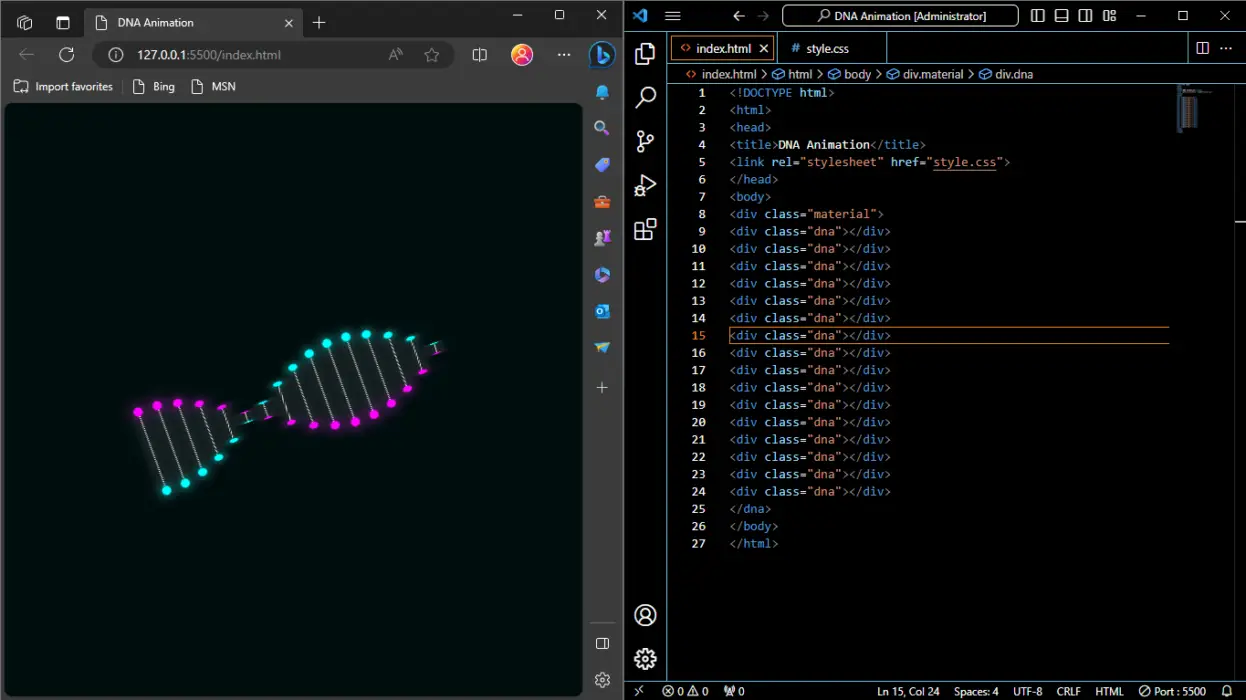DNA Animation Using Html & CSS
